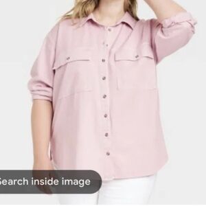 Universal thread womens oversized fit size small pink button down new with tags